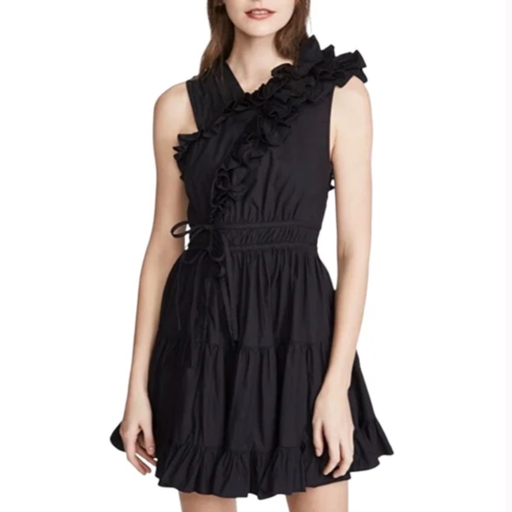 Ulla Johnson Women's Dress Iliana Ruffled One-Shoulder Party Cocktail Size 0